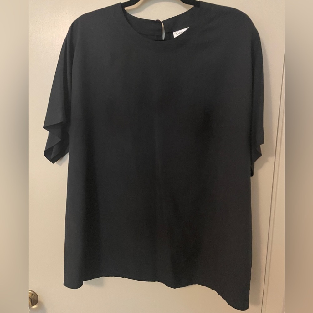 Collection point of view, size large, black silk blouse